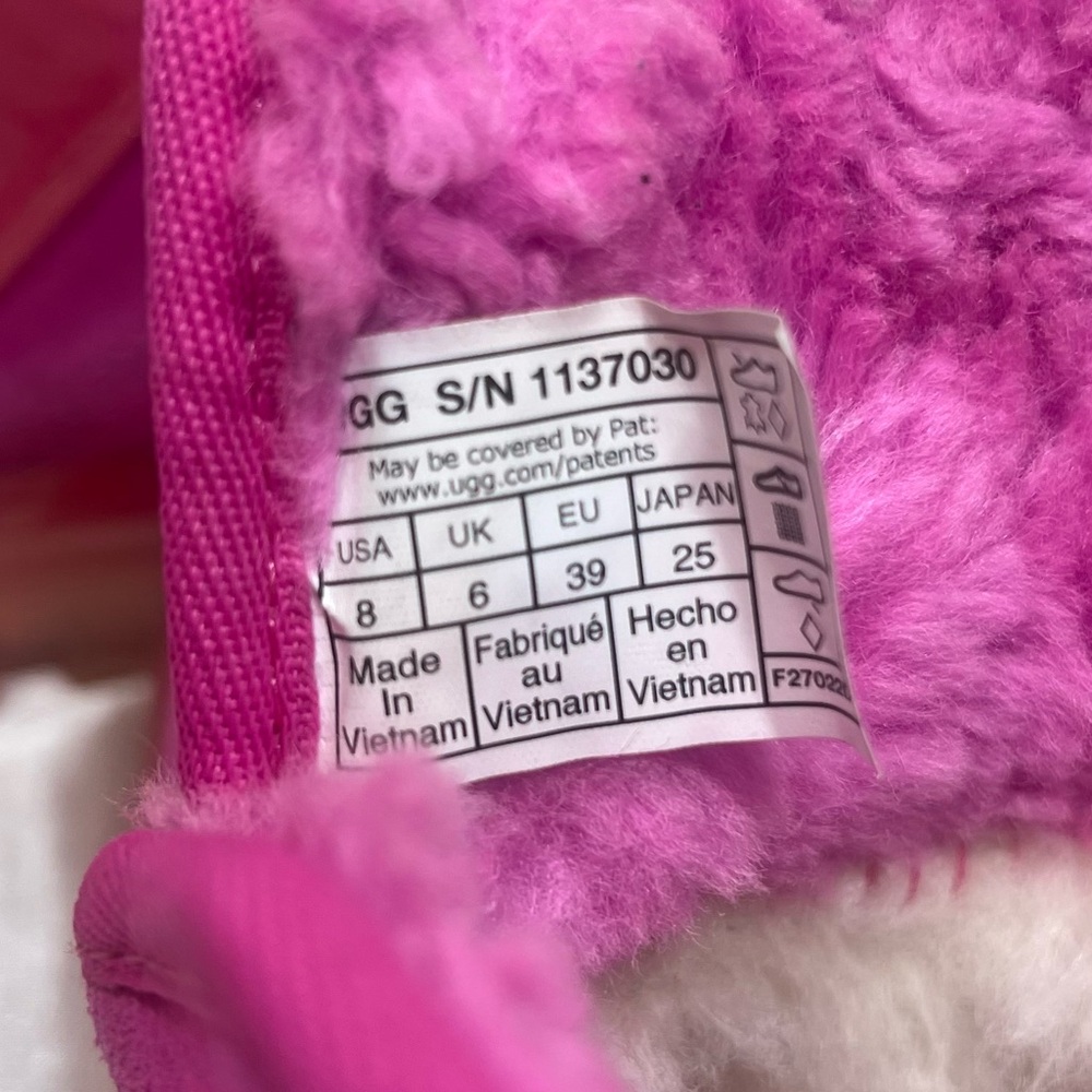 UGG Neumel Clear Chukka Boot Hot Pink Suede Wool Shearling Lined Size 8 - Picture 14 of 16